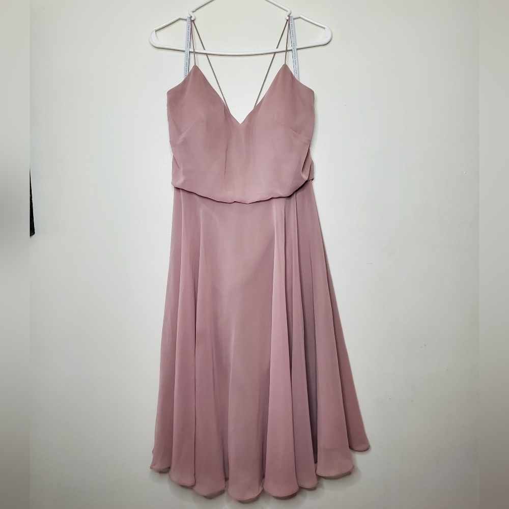 Jenny Yoo Collection Pleated Knee Length Dress Size 8 Formal Prom Wedding